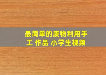 最简单的废物利用手工 作品 小学生视频